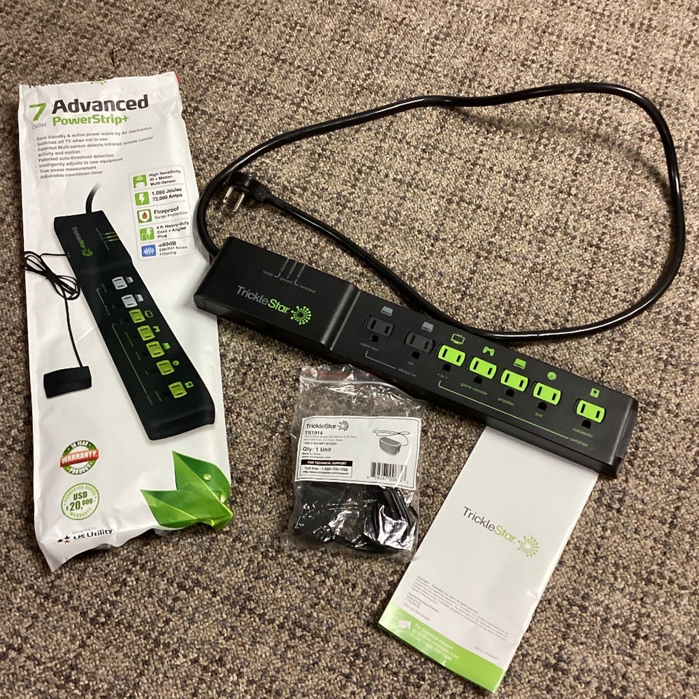 TrickleStar 7 Outlet Advanced PowerStrip+ NEW * Surge Protector